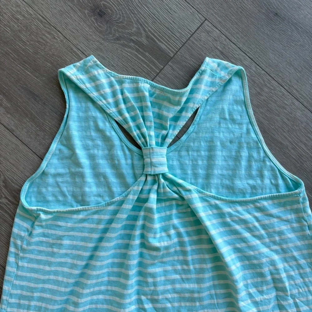 Fresh Produce Womens Blue Racerback Sleeveless Cotton Striped Tank Dress Sz 2XL